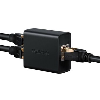  Конвертер UGREEN CM210 50923 RJ 45 1 to 2 Ethernet Converter 2 Pack Black 