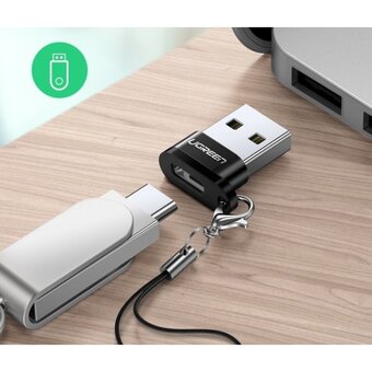  Адаптер UGREEN US280 50568 USB A Male to USB-C Female Adapter Black 
