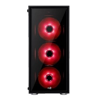  Корпус Aerocool Quartz Red, ATX, без БП, закаленное стекло спереди и сбоку, 3x 12см LED (красный), 1х 12см (черный) в комплекте, 1xUSB 3.0, 2xUSB 2.0 