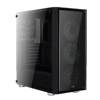  Корпус Aerocool Quartz Red, ATX, без БП, закаленное стекло спереди и сбоку, 3x 12см LED (красный), 1х 12см (черный) в комплекте, 1xUSB 3.0, 2xUSB 2.0 