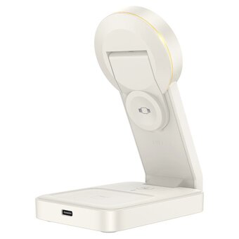  Беспроводное ЗУ HOCO CQ3 Motorcycle folding 3-in-1 magnetic wireless fast charger (белый) 