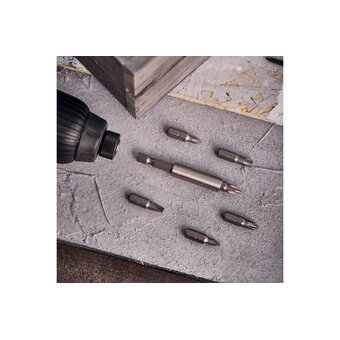  Набор бит KRANZ KR-92-0433 25мм PH1, PH2, PZ1, PZ2, SL5.5, T30 с магнитным держателем (7шт/уп) 
