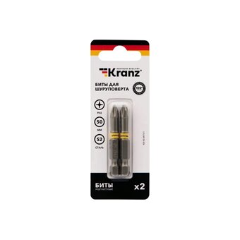  Бита Kranz KR-92-0415-1 для шуруповерта PH2х50мм (2шт/уп) 
