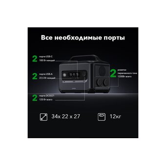  Электростанция портативная Ugreen GS1200 (15054) deep gray 