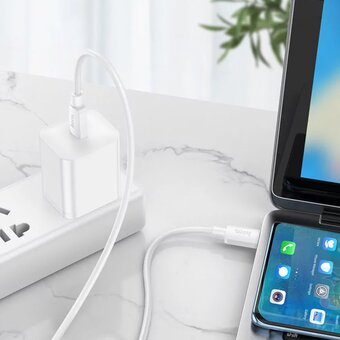  Дата-кабель HOCO X96 Hyper 100W fast charging data cable, Type-C + Type-C (белый) 