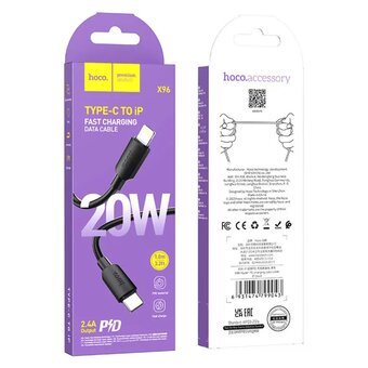  Дата-кабель HOCO X96 Hyper PD charging data cable Lightning (чёрный) 