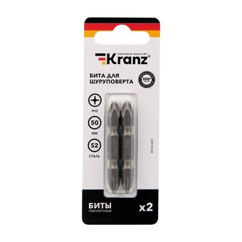  Бита Kranz KR-92-0451 для шуруповерта PH2-PH2х50мм (2шт/уп) 