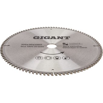  Диск пильный мультирез по алюминию, ламинату, пластику, ДСП Gigant G-110935 305x30x100Т 