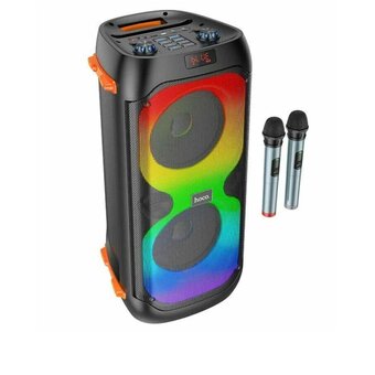  УЦ Портативная колонка HOCO BS53 Manhattan wireless dual mic outdoor (черный)(плохая упаковка) 