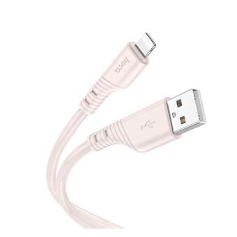  Дата-кабель HOCO X97 Crystal color silicone charging Lightning (розовый) 