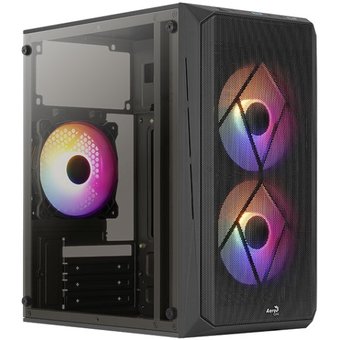  Корпус Aerocool Cs-107-A-BK-v2 (mATX, без БП, Window, USB3.0 x1, USB2.0 x1, 12cm FRGB fans x3) 