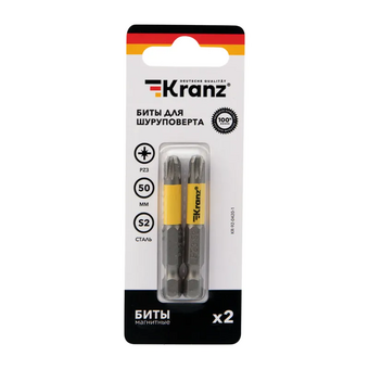  Бита Kranz KR-92-0420-1 для шуруповерта PZ3х50мм (2шт/уп) 