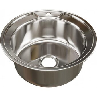  Мойка Mixline 528184 круг d 51 0,6 вып 3 1/2 глуб чаши 17см с сифоном 