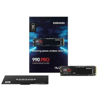  SSD Samsung 990 Pro Black (MZ-V9P1T0B/AM) M.2 2280 1TB PCI-E 4.0 x4, V-NAND 3-bit MLC, 7450/6900, 600TBW 
