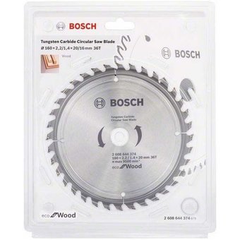  Диск пильный по дер. Bosch ECO WO (2608644374) d160мм d(посад.)20мм (циркулярные пилы) 