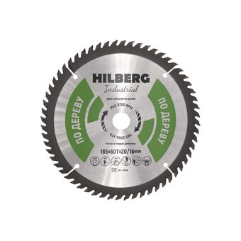  Диск пильный по дереву Hilberg Industrial HW187 185x20/16x60Т 