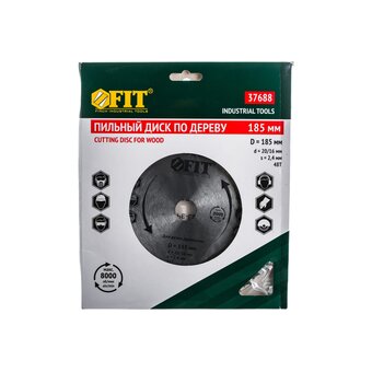  Диск пильный по дереву, спец. форма зуба FIT IT 37688 185x20x48 