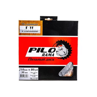  Диск пильный по ламинату и алюминию Pilorama 512180 210мм х 80 зуб х 30мм 