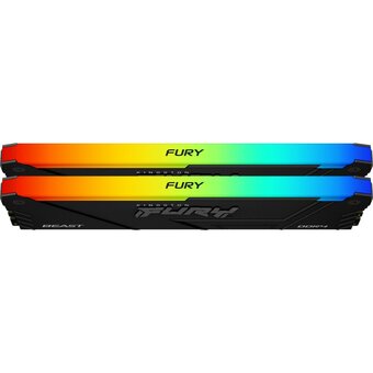  ОЗУ Kingston Fury Beast Black RGB XMP KF436C17BB2AK2/16 16GB DDR4 3600MHz DIMM kit 2x8Gb, CL17, 1.35V 288-pin Non-ECC 