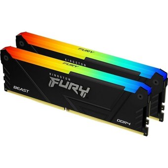  ОЗУ Kingston Fury Beast Black RGB PnP KF426C16BB2AK2/16 16GB DDR4 2666MHz DIMM kit 2x8Gb, CL16, 288-pin Non-ECC 