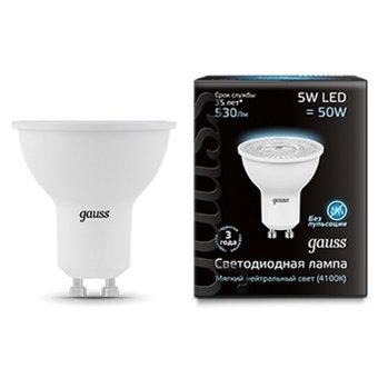  Лампа светодиодная Gauss 101506205 LED MR16 GU10 5W 4100K 