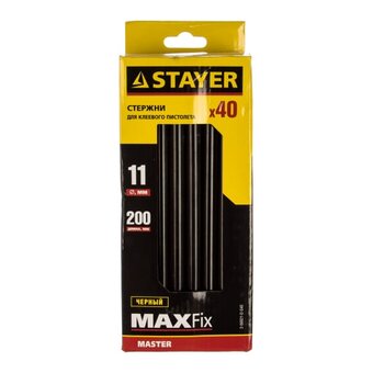  Стержни для клеевого пистолета STAYER 2-06821-D-S40 11x200мм цвет черный по ковролину и коже 