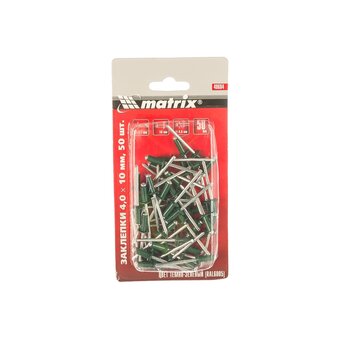  Заклепки MATRIX 40684 4,0x10 мм RAL6005 темно-зеленый, 50 шт. 