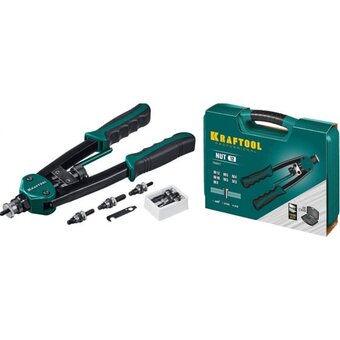  Заклепочник KRAFTOOL NUT-12 (31183) резьбовой двуручный в кейсе 