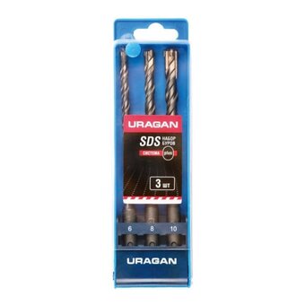  Набор буров SDS-plus URAGAN 901-25554-H3 3шт: 5x160, 6x160, 8x160м 