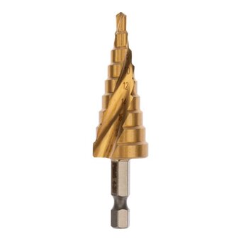  Сверло KRANZ KR-12-6611 по металлу ступенчатое Титан 4,0-20,0мм 76 mm 65 HRC Р6М5 TiN 