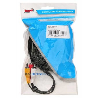  Кабель соединительный аудио-видео Buro 3хRCA (m)/3хRCA (m) 1м черный (BAAC027-1) 