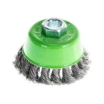 Щетка для УШМ Сибртех 746247 75мм М14, чашка, крученая металлическая проволока 0,5мм   Щетка для УШМ Сибртех 746247 75мм М14, чашка, крученая металлическая проволока 0,5мм