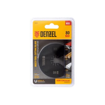 Насадка для МФИ Denzel 782301 отрезная полукруглая, HSS, по металлу и дереву, 80x1,2мм, мелкий зуб 
