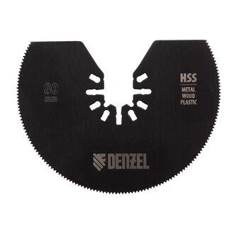  Насадка для МФИ Denzel 782301 отрезная полукруглая, HSS, по металлу и дереву, 80x1,2мм, мелкий зуб 