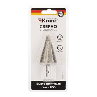  Сверло KRANZ KR-12-6604 по металлу ступенчатое 9,0-36,0мм 
