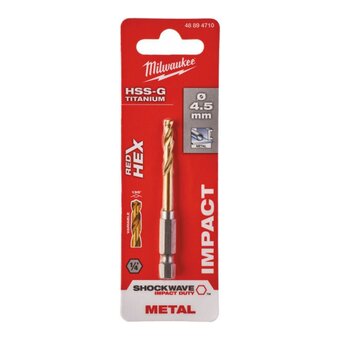  Сверло Milwaukee 48894710 RedHEX HSS-G TiN по металлу 4.5мм 