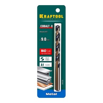  Сверло по металлу Kraftool Cobalt 29656-9 9.0 х125мм 