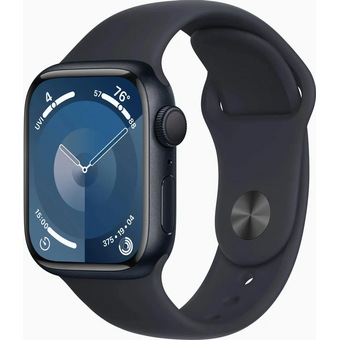  Смарт-часы Apple Watch Series 9 A2978 (MR8W3LL/A) 41мм OLED корп.темная ночь рем.темная ночь разм.брасл. S/M 