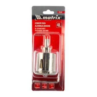 Сверло алмазное по керамограниту MATRIX 726403 40 х 67 мм 