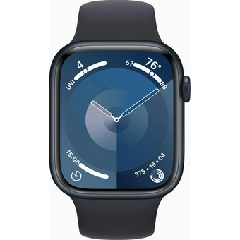  Смарт-часы Apple Watch Series 9 A2980 (MR9A3LL/A) 45мм OLED корп.темная ночь Sport Band рем.темная ночь разм.брасл. 160-210мм 