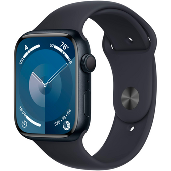  Смарт-часы Apple Watch Series 9 A2980 (MR9Q3LL/A) 45мм OLED корп.темная ночь Sport Band рем.темная ночь разм.брасл. 160-210мм 
