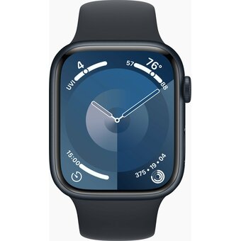  Смарт-часы Apple Watch Series 9 A2980 (MR9Q3LL/A) 45мм OLED корп.темная ночь Sport Band рем.темная ночь разм.брасл. 160-210мм 