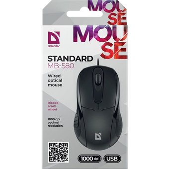  Проводная оптическая мышь Defender Standard MB-580 черный (52580) 
