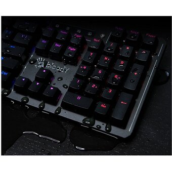  Клавиатура A4Tech Bloody B975P механическая черный USB Multimedia for gamer LED (подставка для запястий) 