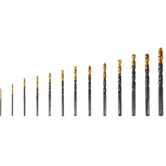  Набор сверл Denzel 72318 по металлу, 1,5-6,5мм, HSS-Tin, Golden Tip, 13шт 