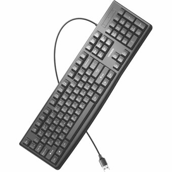  Клавиатура Ugreen KU003 15218 Membrane USB-keyboard with USB Cable Black 