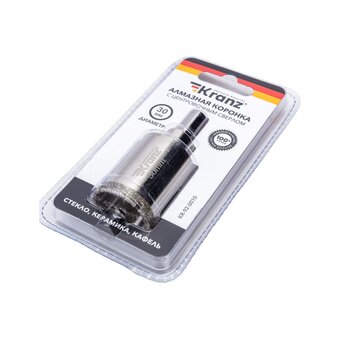  Коронка алмазная по керамограниту с центровочным сверлом KRANZ KR-92-0010 30 мм 