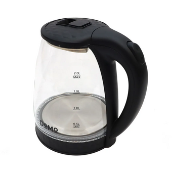  Чайник DOMO SML1802 (SML1802GL) стекло/пластик прозрачный/черный 