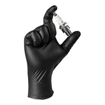  Перчатки Jeta Safety JSN 50 Natrix BL 09/L нескользящие одноразовые нитриловые черный р.L 0,15мм 25 пар 