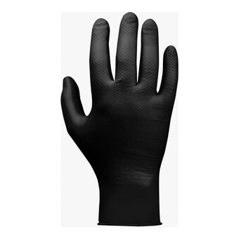  Перчатки Jeta Safety JSN 50 Natrix BL 09/L нескользящие одноразовые нитриловые черный р.L 0,15мм 25 пар 